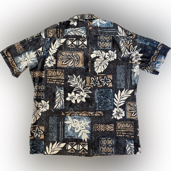 Vintage Pride of Hawaii Mens Button-Up Hawaiian Shirt Blue Print Size Large - Picture 3 of 7